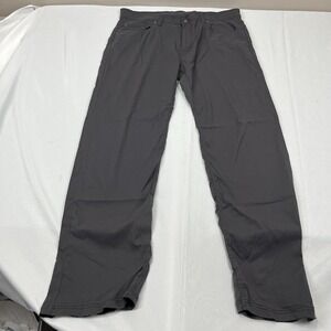 PRANA SLIM FIT MEN'S 5 POCKET CHARCOAL NYLON PANTS SIZE 38X34